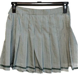 Vintage Tail Pleated Gingham Plaid Tennis Cheer Skirt Green‎ White USA 14 31(w)
